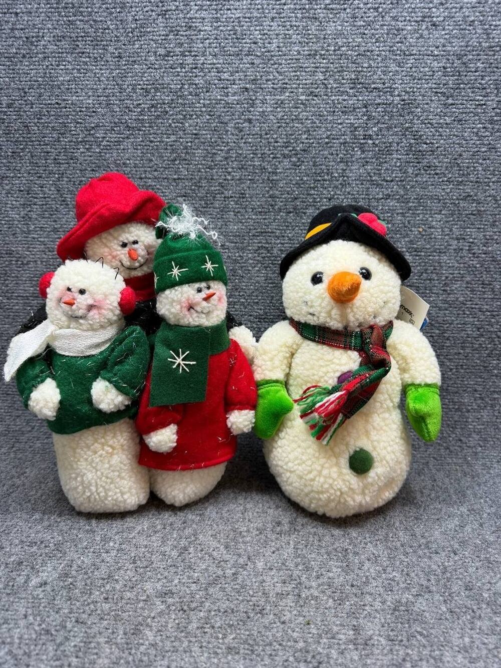 Fiesta Happy Holidays Snowman Plush Set of 2 Christmas Decor